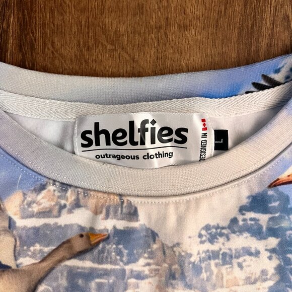 Shelfies Moosin' Trudeau Sweater Canadian Novelty Sweatshirt Sz L - Picture 4 of 9